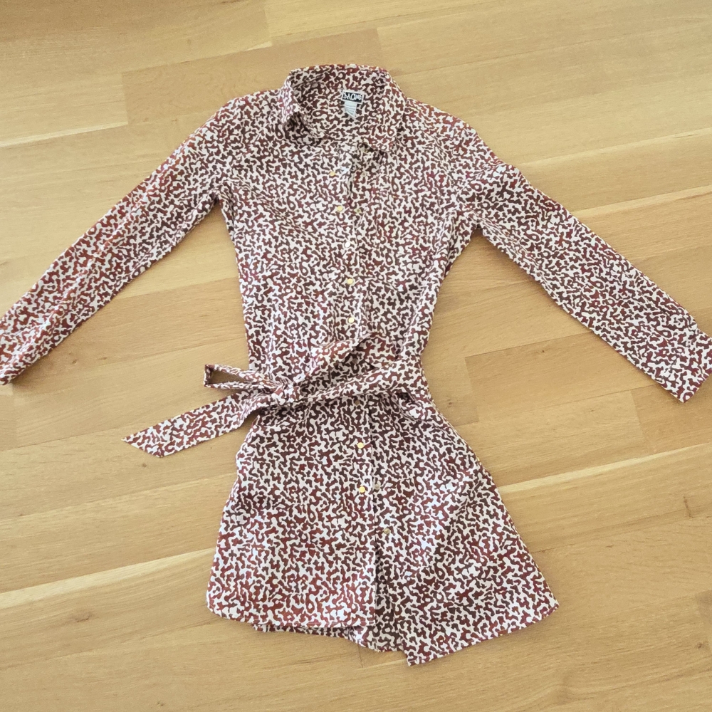 DVF Leopard Cotton Patterned Shirt Dress